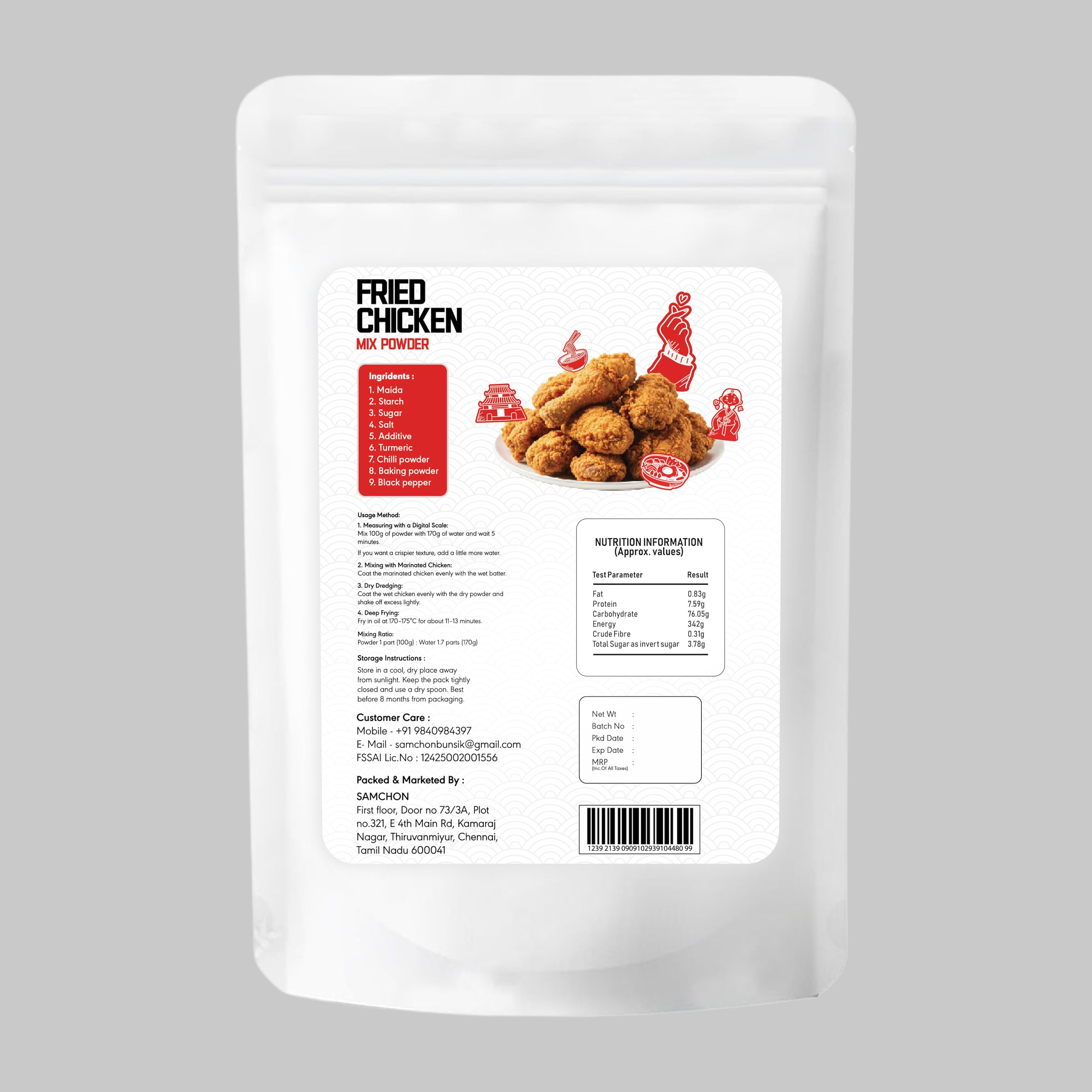 Samchon Korean Fried Chicken Mix Powder